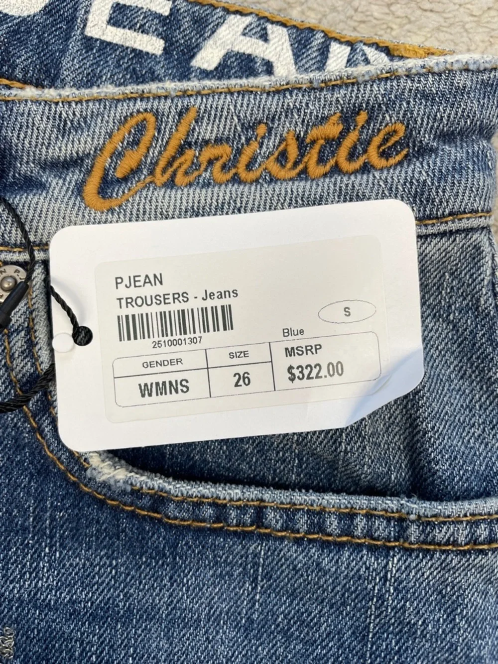 NWT P Jean Christie Celestial Chain Star Kick Crop Flare Jeans Sz 26
